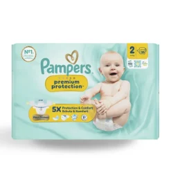 Couche Pampers premium protection T2 4/8kg - 1 carton de 140 unités