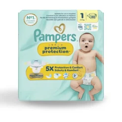 Couche Pampers premium protection T1 2/5kg 1 carton de 88 unités