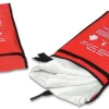 Couverture antifeu usage unique - rouge - l. 180 x 150 cm - sac de transport - lot de 10