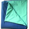Couverture bactériostatique - cousue - 110 x 190 cm - 90 °C bleu marine/vert d'eau