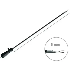 Crochet monopolaire pour coelioscopie - spatule - l. 360 mm réutilisable - avec aspiration et bouchon d'étanchéité
