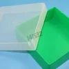 Cryoboîte PP vert 130 x 130 mm hauteur 52 mm