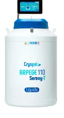 Cryoconservateur gaz Arpege 110 indicateur niveau/T° SERENY'T BOX, remplissage auto, kit de dégazage