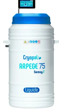 Cryoconservateur liquide Arpege 75 avec indicateur niveau/T° SERENY'T BOX, remplissage auto, kit de dégazage