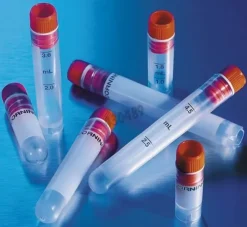 Cryotube 2 ml PP à bouchon entrant pas de vis interne fond rond sans jupe avec joint plat en silicone stérile x 500
