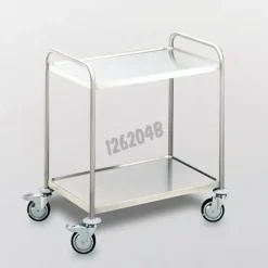 Desserte inox roulante 2 niveaux 1000 x 670 x 960 mm