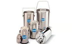 Dewar acier inox 182 x 350 mm couvercle avec attache et poignée 4,5 l