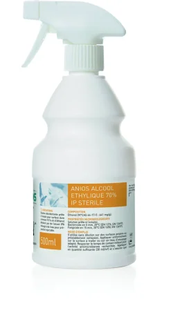 Désinfectant Anios Alcool Ethylique 70% IP stérile - 1 carton de 12 flacons de 500 ml