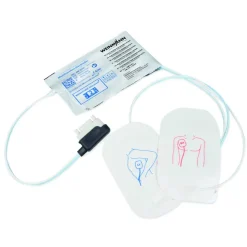 Electrodes de défibrillation préconnectées, adulte
