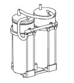 Ensemble Hospira 2 x 2 l pour rail standard Support double, 2 bocaux, 2 poches