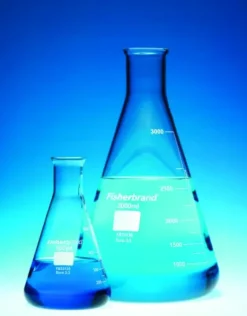 Erlenmeyer 500 ml col étroit verre borosilicaté 3.3 bord verseur gradué DIN ISO 1773 x 10