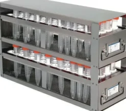 Etagère inox à tiroirs amovibles 160 emplacements pour tubes à centrifuger de 15 ml pour congélateur armoire