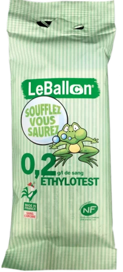 Ethylotest chimique à usage unique - taux 0,2 g/l de sang - lot de 300