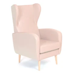 Fauteuil Bjarki - tissu enduit - structure hêtre massif - assise amovible