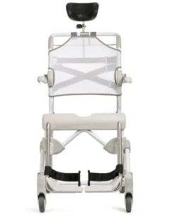 Fauteuil de douche bariatrique Etac Swift Mobil 2 inclinable par vérin à gaz - 4 roulettes à freins - lim. 160 kg - blanc