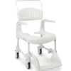 Fauteuil de douche Etac Clean - h. fixe 44 cm - instal. 4 roulettes à freins - lim. 130 kg - blanc