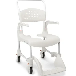 Fauteuil de douche Etac Clean - h. fixe 44 cm - instal. 4 roulettes à freins - lim. 130 kg - blanc