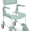 Fauteuil de douche Etac Clean - h. fixe 49 cm - 4 roulettes dont 2 freins - lim. 130 kg - vert lagon