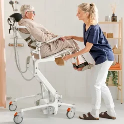 Fauteuil de douche et de toilettes motorisé Alto - supports bassin inclus - poids limite 160 kg