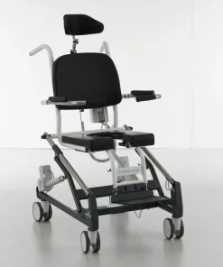Fauteuil de douche à hauteur et inclinaison électriques MOHICAN II - à roulettes, avec appui-tête - poids lim. 180kg