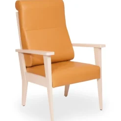 Fauteuil de repos EM Grand Confort - assise et dossier tissu enduit - structure hêtre massif