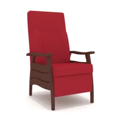 Fauteuil de repos Ninon - assise et dossier tissu enduit - accotoirs et structure hêtre massif