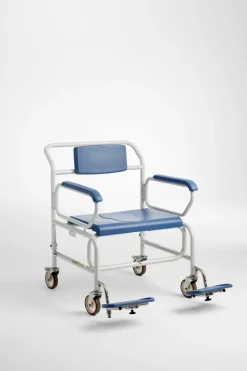 Fauteuil douche et toilettes à roulettes XXL Mobile - largeur assise 61 cm, poids limite 325 kg