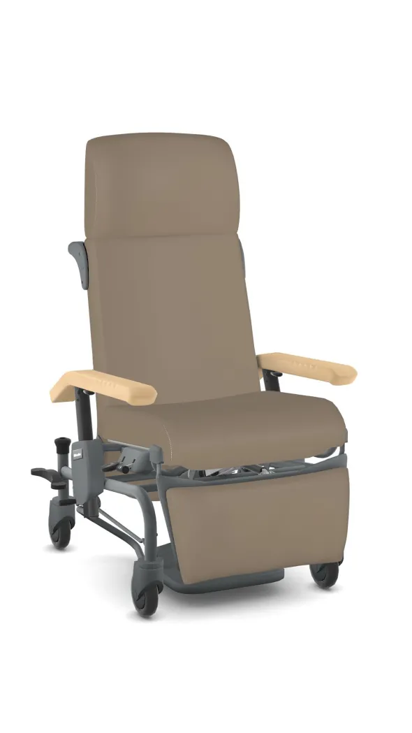 Fauteuil Gaïa bois - doss/assi synchro - dos./RJ simultané - frein centralisé arrière - accoudoirs bois -