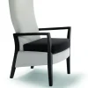 Fauteuil Iris C - dossier fixe haut accoudoirs bois