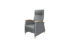 Fauteuil Select C - dossier inclinable - repose jambes - accoudoirs tapissés placet bois