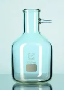 Fiole pour filtration Duran forme erlenmeyer avec olive scellée verre pour emploi sous vide 100 ml