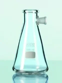 Fiole pour filtration verre duran avec tubulure forme erlenMEYER pour emploi sous vide 2 l