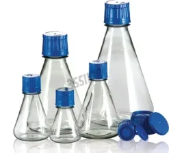 Flacon de culture erlenmeyer 125 ml à fond plat bouchon38-430 filtre 0,22 µm x 24