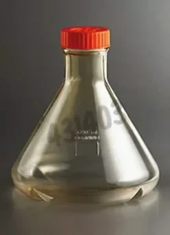 Flacon Erlenmeyer 1 l en polycarbonate PC fond à ailettes grand orifice bouchon ventilé stérile x 25