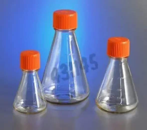 Flacon Erlenmeyer 500 ml PC grand orifice bouchonventilé stérile x 25