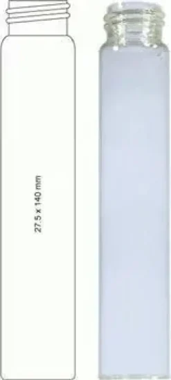 Flacon 50 ml headspace à sertir N 20 31 x 101 mm transparent fond plat col plat DIN x 100