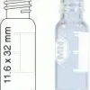 Flacon N 8 transparent fond plat plage d écriture et marquage Ø 11,6 mm x 32 mm x 100
