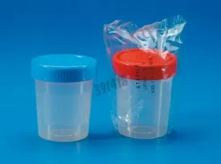 Flacon PP à urine bouchon rouge à vis stérile 150 ml x 250