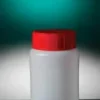 Flacon rond 100 ml PEHD naturel hauteur 80 mm Ø 37 mm avec bouchon rouge avec obturateur naturel x 335
