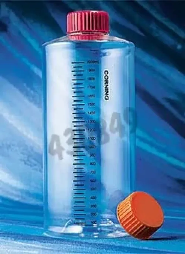 Flacon roulant 850 cm² Roller Bottle PS bouchon easy grip avec graduation stérile traité culture cellulaire x 40