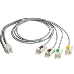 Fouet ECG GE 4 brins à pinces IEC - l. 74 cm - l'unité