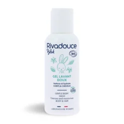 Gel doux lavant corps-cheveux Rivadouce bébé bio, contenance et conditionnement au choix