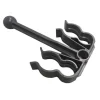 Griffe/support de tuyau double en plastique noir