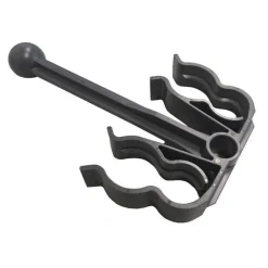 Griffe/support de tuyau double en plastique noir