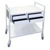 Guéridon amagnétique aluminium - 2 plateaux avec 4 tiroirs compatible IRM