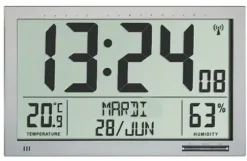 Horloge radio piloté calendrier LCD avec température / humidité