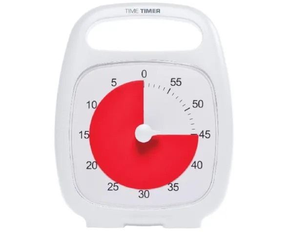 Horloge Time Timer Plus 60 min - 14 x 18 cm - blanc