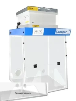 Hotte 600mm classe 1 trapèze avec plan mélaminé, détecteursat for , 2 s for