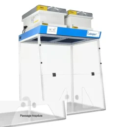 Hotte 900mm 2 colonne classe 1 trapèze avec plan feuilleté, détecteursat org , 4 s org