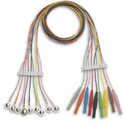 Jeu d'électrodes EEG à coupelle 9 fils réutilisable adulte l. 80 cm 1 sachet de 1 câble